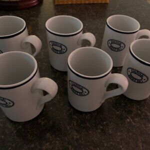 Set of 6 Dansk Bistro mugs with logo on front